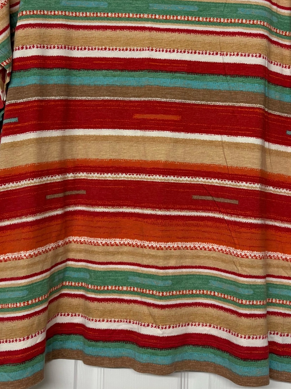 Lauren Ralph Lauren Colorful Multi Color Striped Short Sleeve Top Sz 2X - Picture 3 of 4